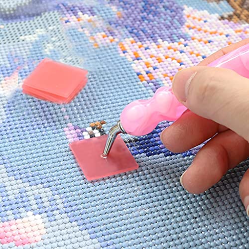Image of HASTHIP 14pcs Diamond Painting Tool Kit, 1 Pen, 6 Metal Tips, Clear Case | Multi Tip Pen for Smooth Drill Placement, Clay Holds Diamonds, Metal Tips, Clear Case, 14-Piece Set, Care Support