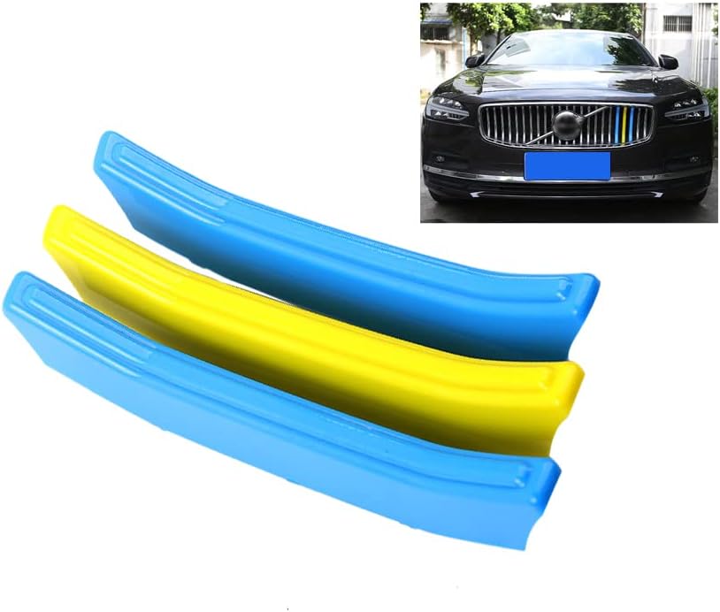 SANRILY Multicolor Grille Decoration Insert Trims Compatible with Volvo S90 2017-2021 Front Grill Cover (Blue/Yellow/Blue)