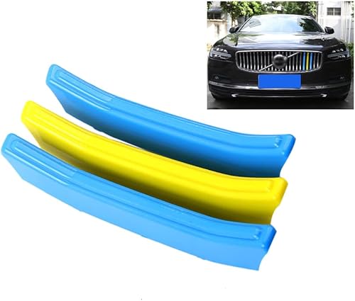 SANRILY Moldes decorativos de rejilla multicolor compatibles con Volvo S90 2017-2021 cubierta de parrilla delantera (azulamarilloazul)