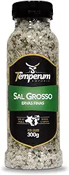 Sal Grosso com Ervas Finas para Churrasco, Tempero Natural com Manjericão, Tomilho, Manjerona, Sálvia, Salsa e Orégano, Sem Glúten, Temperum 300g