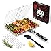 SHIZZO Grillkorb, Barbecue-Bbq-Grillkorb, Große Faltbare Grillkörbe Aus Edelstahl Mit Griff, Tragbarer Outdoor-Camping-Grillrost Für Fisch, Garnelen, Gemüse