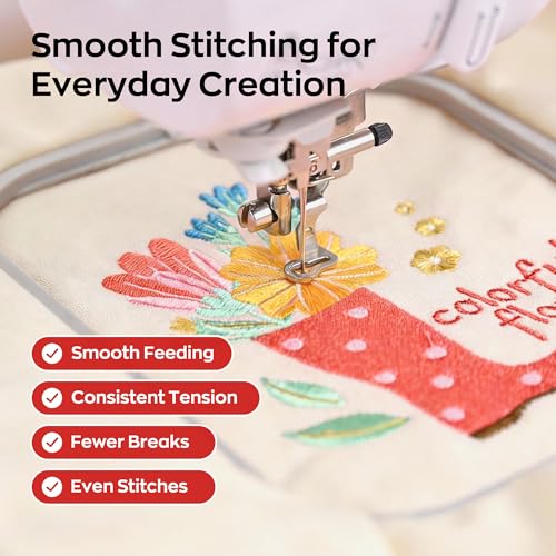 Image of Poolin Embroidery Machine Thread Kit 20 Colors | 40WT Embroidery Thread, 800M /Spool, Compatible with Brother, Janome and Most Embroidery Machines, Low Lint, Colorfast
