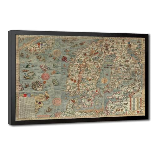 Décoration murale bureau carte scandinave 1539 vintage suspendue