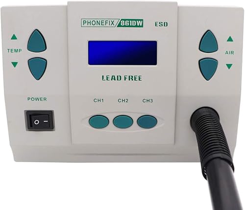 Miniatura 7 de Estación de aire caliente VIPFIX 110V 1000W QUICK 861DW con 3 boquillas gratis estación de soldadura original para iPhone Miro Soldadura Rework