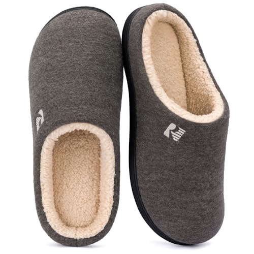 RockDove Men's Sherpa Lined Memory Foam Clog Slipper, Size 10.5
