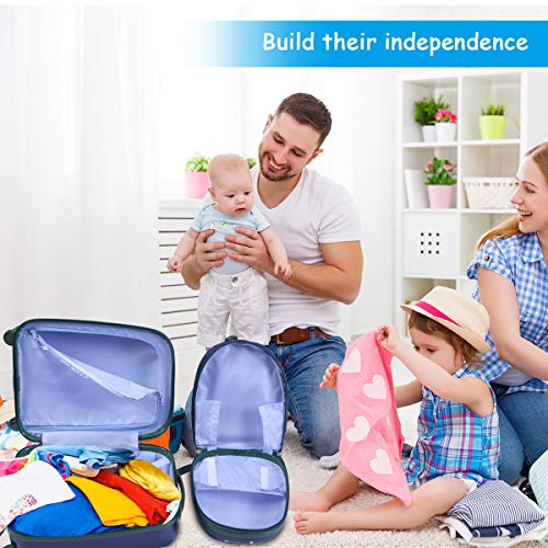 Goplus 2PC Kids Luggage, 12" & 16" Kids Carry On Luggage Set with 4 Spinner Wheels, Lightweight Rolling Spinner Suitcase for Children Toddlers Boys and Girls Travel (Lion)