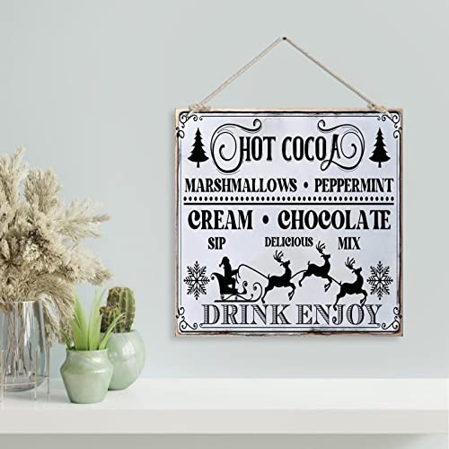 Panneau Hot Cocoa Marshmallows Peppermint de Noël déco murale 40cm - 4