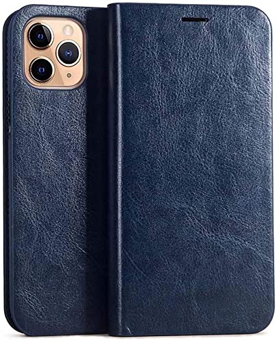 Étui portefeuille cuir synthétique bleu iPhone 13 Pro Max