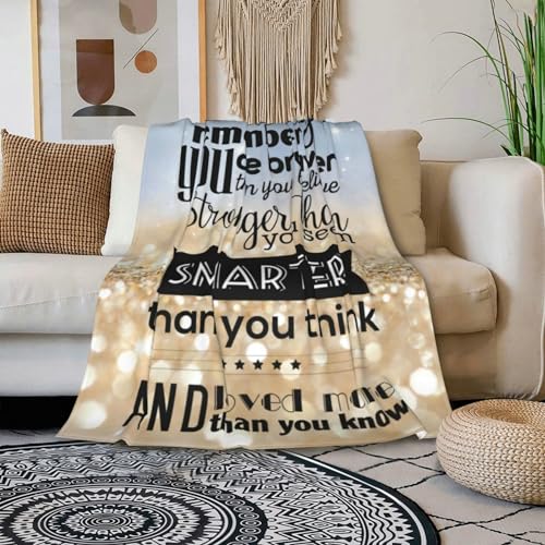 HGOD DESIGNS Life quote Throw Blanket with Always Remember You Are Stronger Braver Smarter Soft Blankets and Throws 100x130cm Caring for Women Men - Image 3