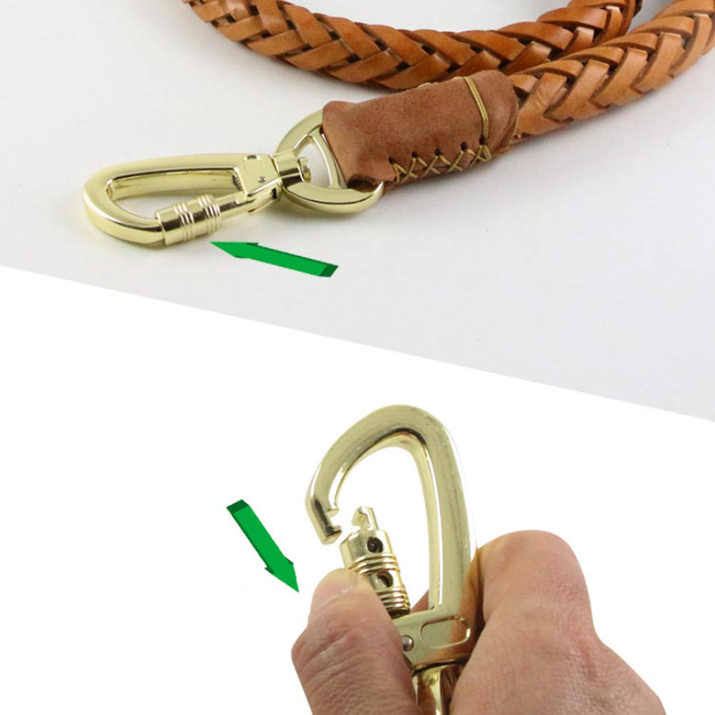 Correa de entrenamiento de cuero trenzado suave y súper fuerte correa para , 8 hebras de cuero tejido de adecuado para perros grandes y medianos - marrón claro - 2,5 cm x 1,1 m
