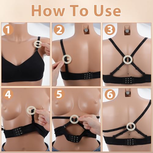 Falzqq 15 Pcs Bra Strap Clips to Make Racerback, Bra Strap Holders for Slipping - Thumbnail 5