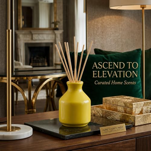 Image of Pure Source India Elegant Ceramic Reed Diffuser Pot - Decorative Aroma Diffuser Vase for Living Rooms, bedrooms, bathrooms, Offices, and entryways