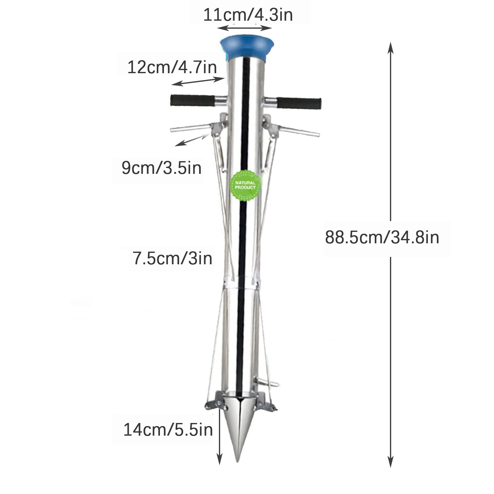 Set di fioriere per bulbi, con manico lungo, strumento da giardino per piantare, trapiantatore di piantine, strumento resistente per aiuole