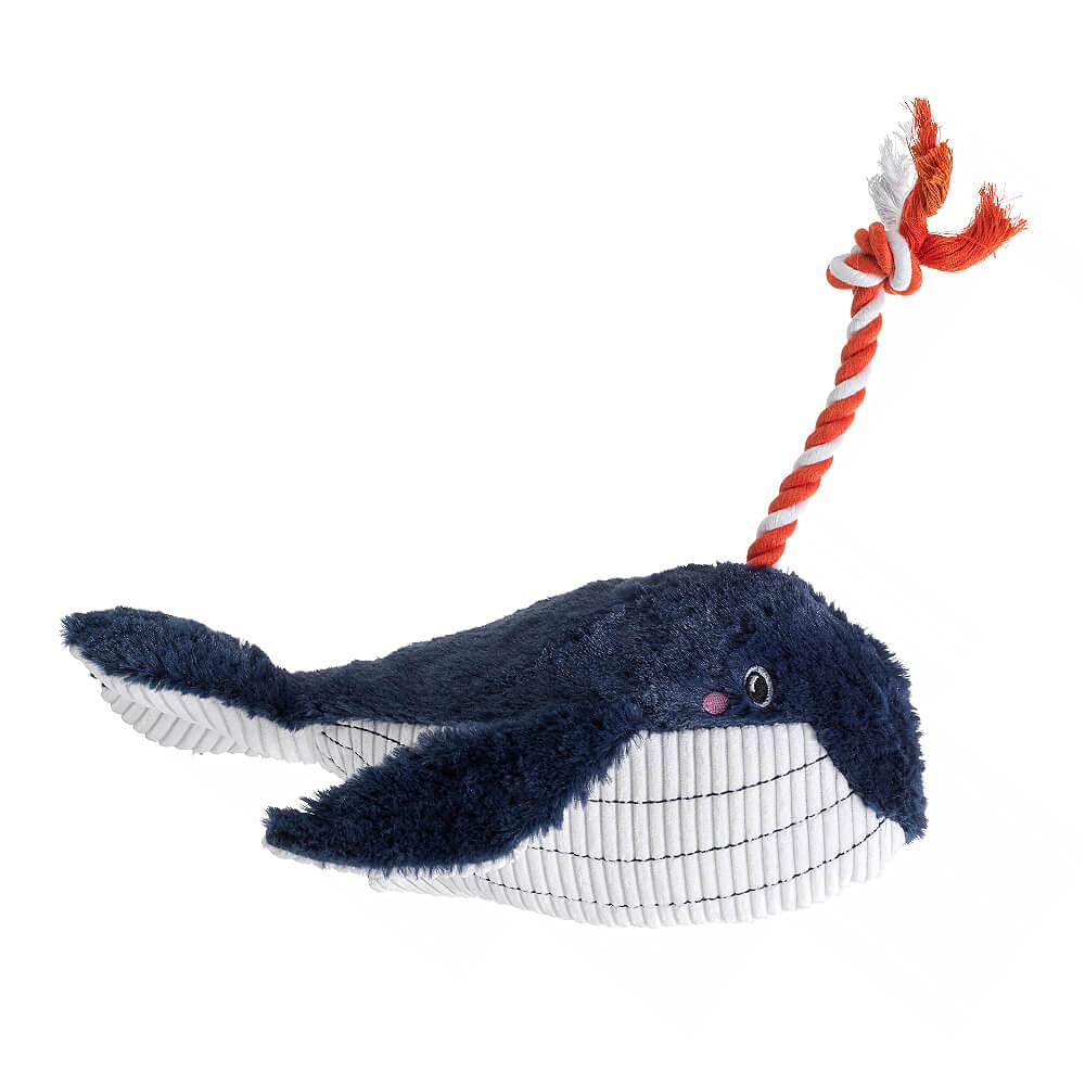 House of Paws Under the Sea Blue Whale Dog Toy, Multicolour