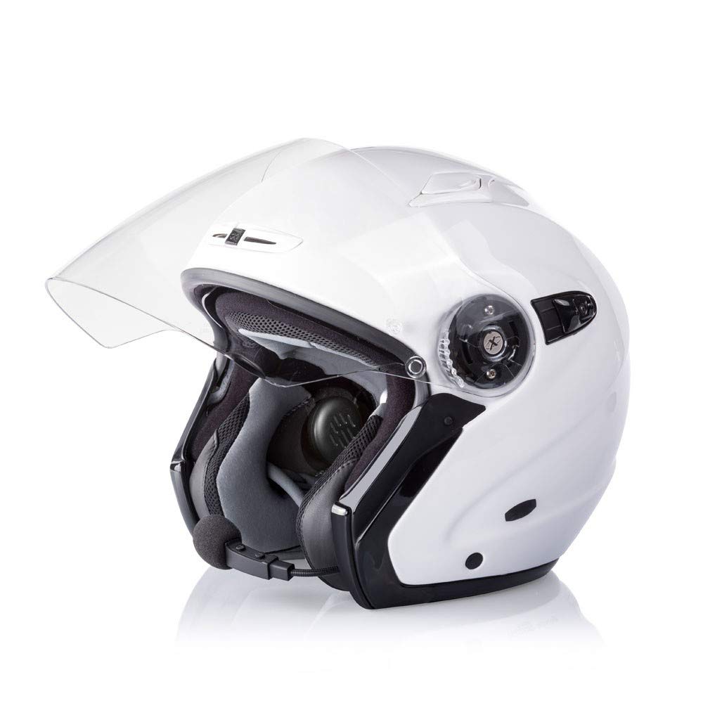 Midland BT Go Jet Interfono Moto Casco Bluetooth per Conversazioni Pilota Passeggero, Portata 200m, per Caschi Jet, Audio Chiaro, Soppressione del Rumore DSP e Batteria di Lunga Durata