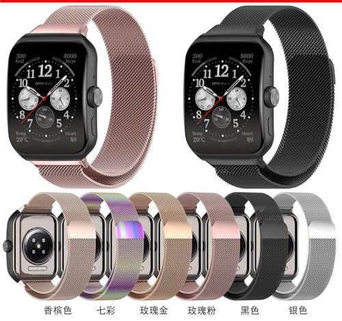 Bracelet OPPO Watch 2 42mm en acier maille milanaise or rose - 2