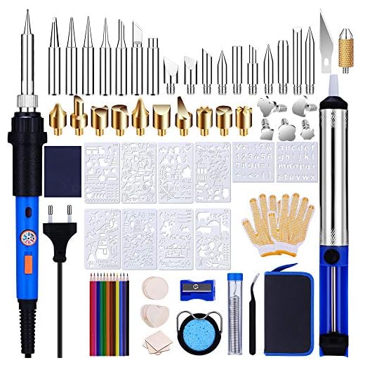 Kit Pirograbador de Madera, 81Pzs Soldador Pirografo Electrico Profesional Herramientas 60W Temperatura Regulable 220-480°C para Cuero, Grabado