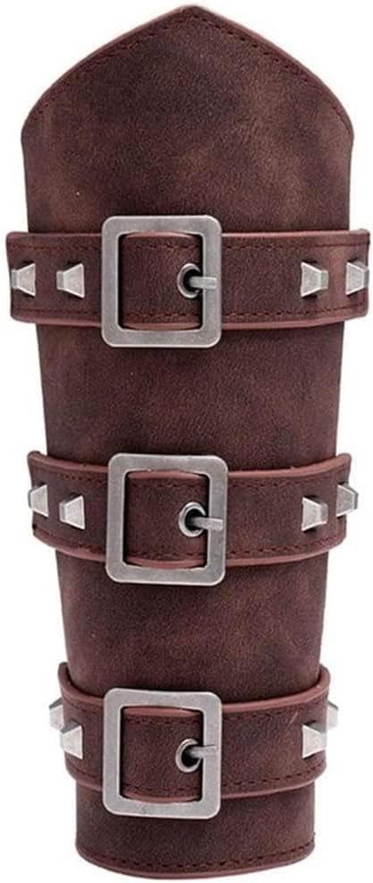1pcs Wrist Support Armband Leather Punk Wide Archery Arm Guard Bracer Gauntlet Wristband