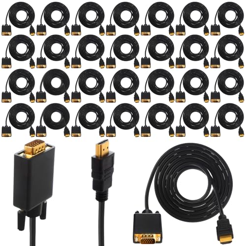 Cable HDMI a VGA de 6 pies pack de 30 unidades macho a macho para conectar monitor y PC