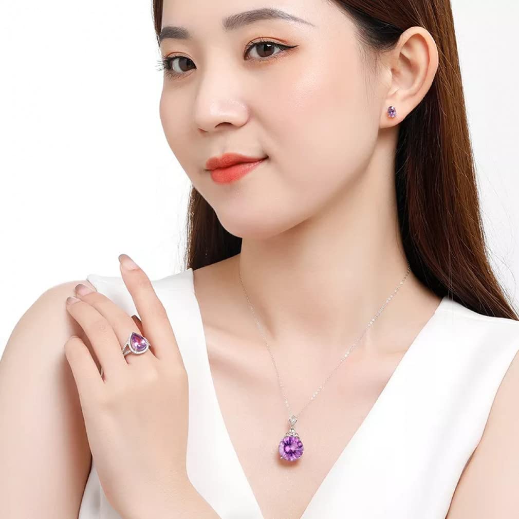 アメジスト S925 ジュエリー4点セット Amazon.co.jp: アメジスト925スターリングシルバーネックレスリング