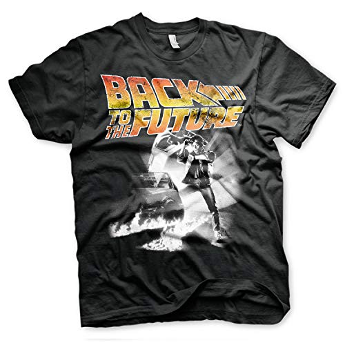 Back To The Future T-Shirt Retour vers Le Futur avec Logo Marty McFly Delorean BTTF - Officielle (X-Large)