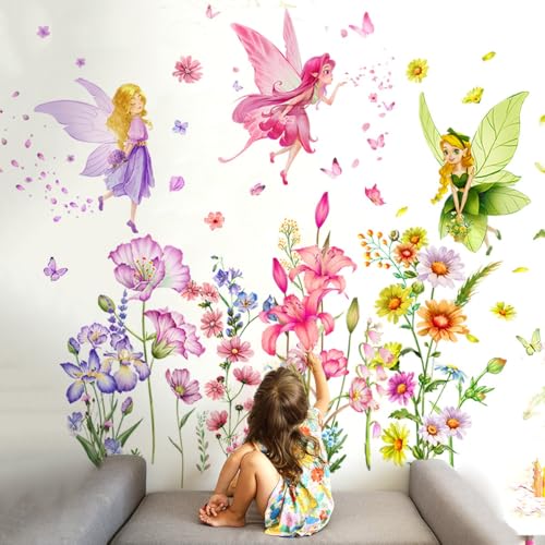Vinilos Decorativos de Hadas y Flores 59x37.4 pulgadas miniatura 4