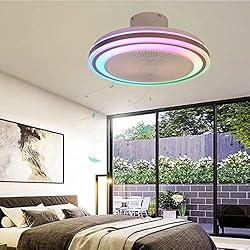 MONIK RGB Ventilador Color Air, Plafon LED Ventilador Techo con Luz Bluetooth Música RGB Ventilador De Techo con Lampara Mando a Distancia Silencioso Regulable Decorativo Sala Dormitorio