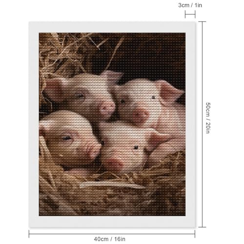 Peinture diamant de ferme 4 petits cochons pour reduire le stress - 2