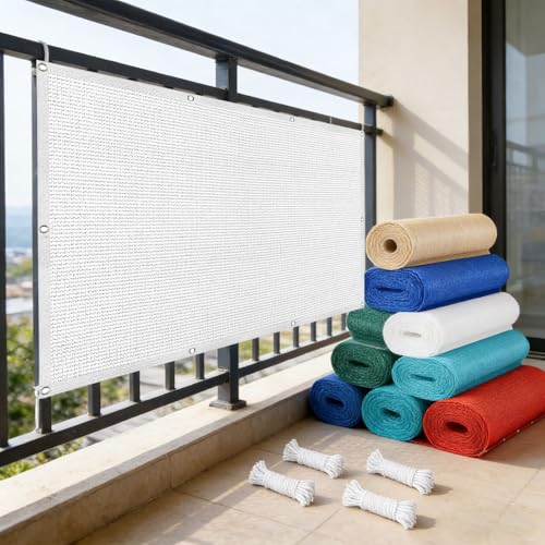 Brise vue 250x270 cm blanc : protection UV et vent pour votre balcon