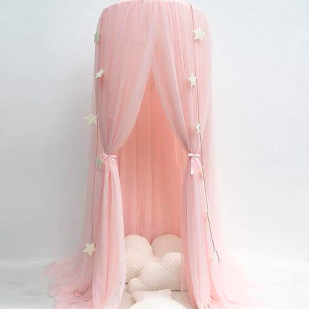 Baldacchino del Letto, Rete per Letto per Bambini di Colore Elegante Rete per Baldacchino per Camera da Letto del Bambino per Altezza di Viaggio della Camera da Letto (Rosa)
