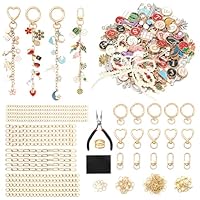 ASTNIC 316 Stück DIY Schlüsselanhänger Basteln Charms Anhänger Set, Schmuck Bastelzubehör, Schlüsselanhänger Selber Machen, Klein Keychain Making Kit Metallringe zum Basteln, Sachen für Mädchen