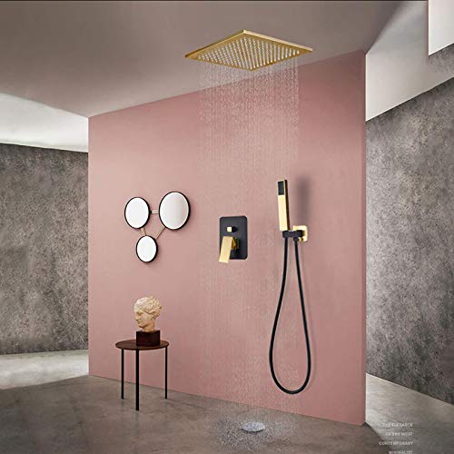 Ensemble de robinet de douche noir et or pour sublimer votre rituel