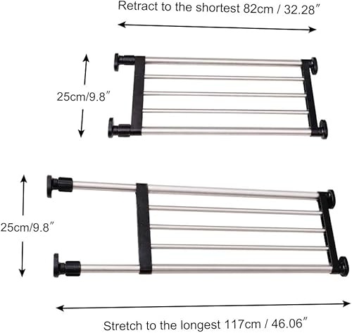 Miniatura 3 de BAOYOUNI Barra de tensión extensible para armario, unidad de estantería ajustable, estante de almacenamiento, organizador de percha, divisor de