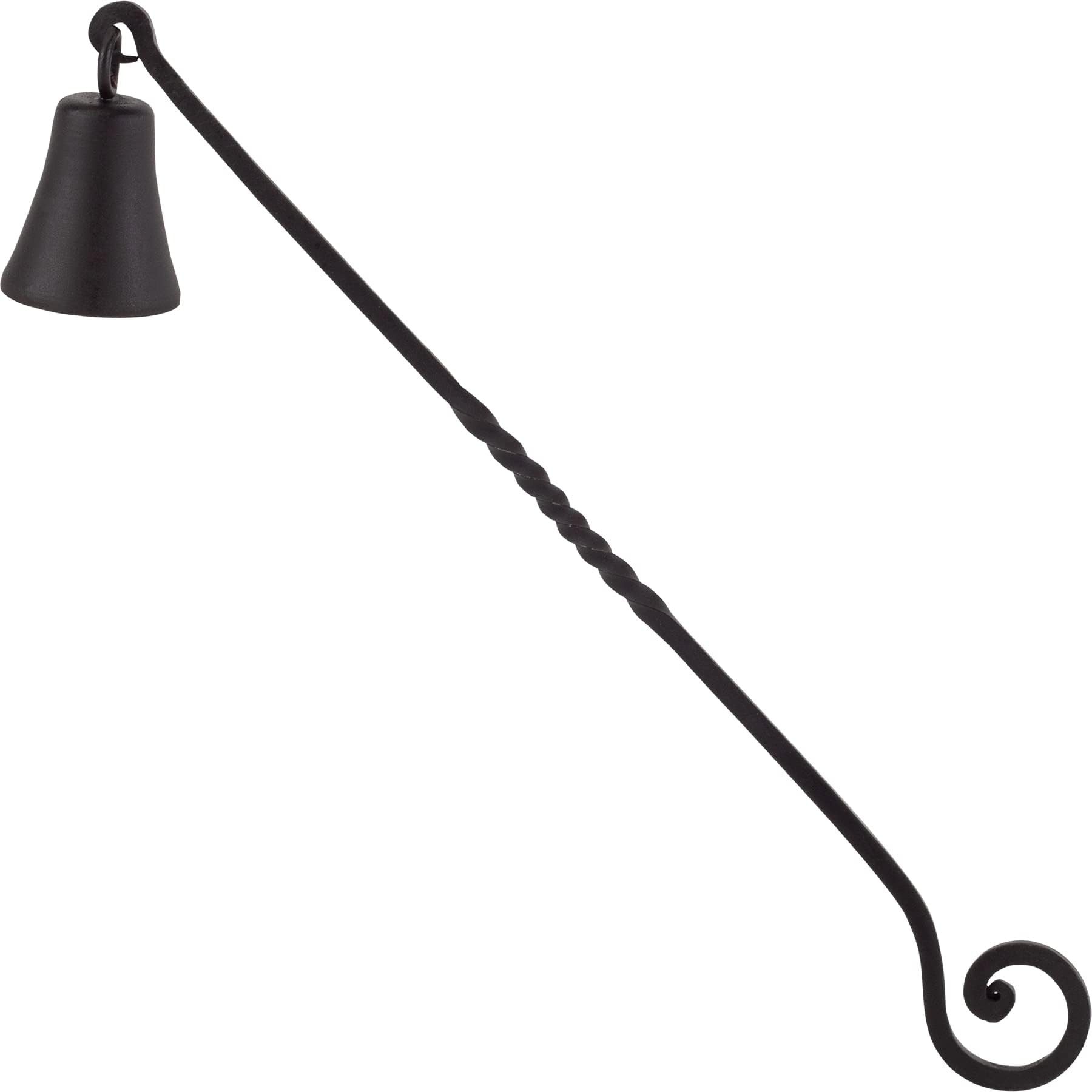 RTZEN Antique Bell Candle Snuffer - Handcrafted Decorative Rustic Wrought Iron Candle Extinguisher Candlesnuffer with Long Handle - Unique Black Matte Farmhouse Decor Accessories Gift