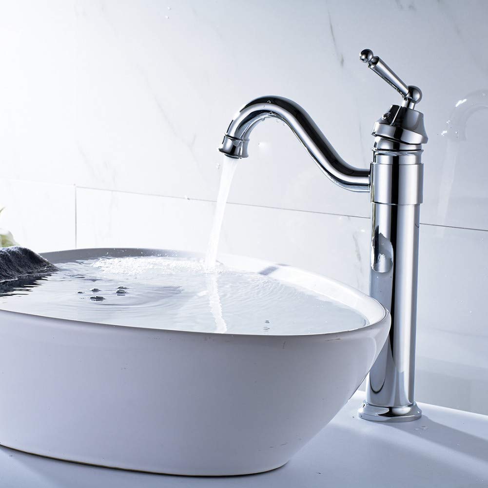 Grifos De Lavabo Cobre Plateado Cromo Lavabo Grifo Codo Salida De Agua Cuenca De Agua Caliente Y Fría Mezclador