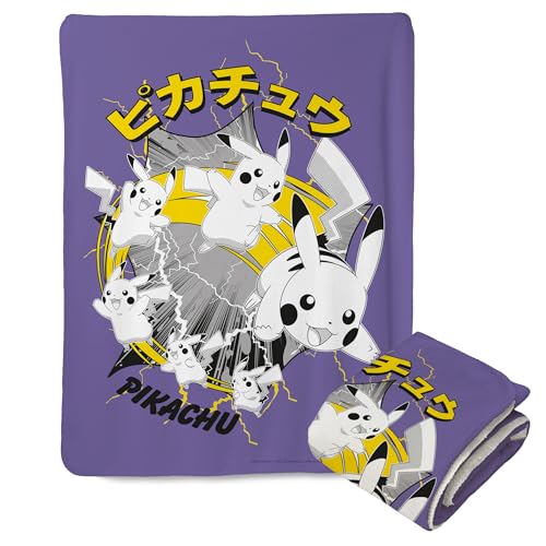 Image of Northwest Pokemon Mink Sherpa Throw Blanket, 50" x 60", Coming Achu