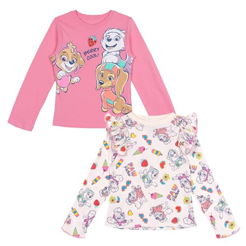 Image of Paw Patrol Girls' 2-Pack Long Sleeve Tees Toddler to Big Kid