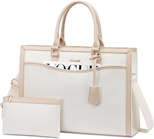 LOVEVOOK Bolsa de mano para laptop para mujer, bolsa de trabajo de oficina, maletín para laptop de 15.6 pulgadas, bolsa de gran capacidad para