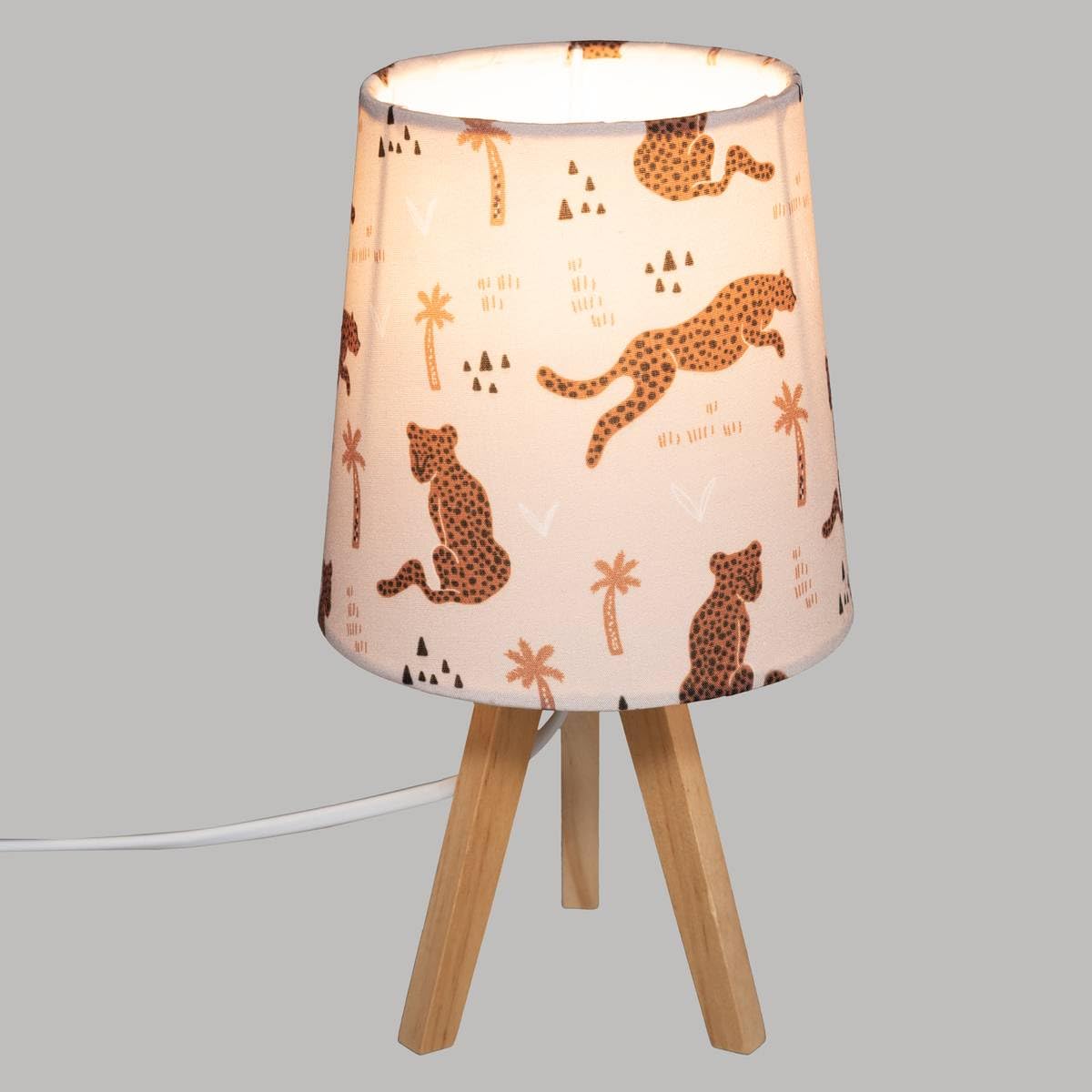 Atmosphera - Lampe trépied en Bois déco Panthère Chambre d'enfant