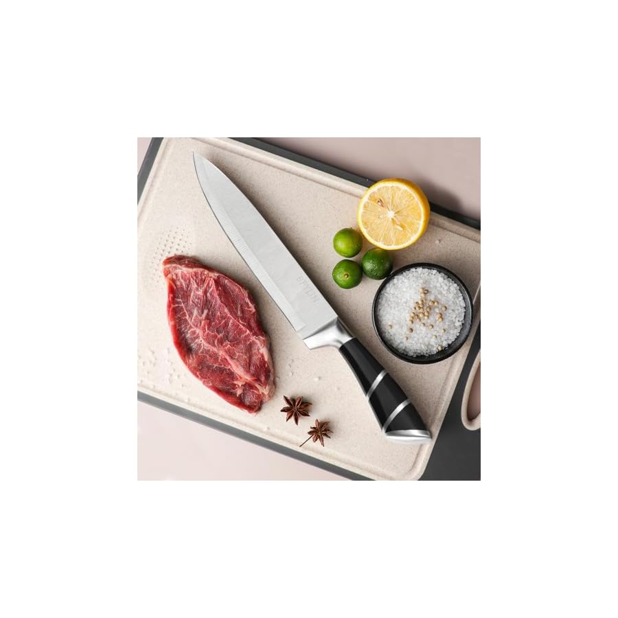 16-Pieces-Knife-Sets-for-Kitchen-with-Block-Japanese-Stainless-Steel-Kitchen-Knife-Set-Sharp-Knife-Block-Set-with-Non-slip-Ergonomic-HandleChef-Knife-Set-Black326 COOSNUG 16 Pieces Knife Sets for Kitchen with Block Japanese Stainless Steel Kitchen Knife Set, Sharp Knife Block Set with Non-slip Ergonomic Handle,Chef Knife Set (Black326)