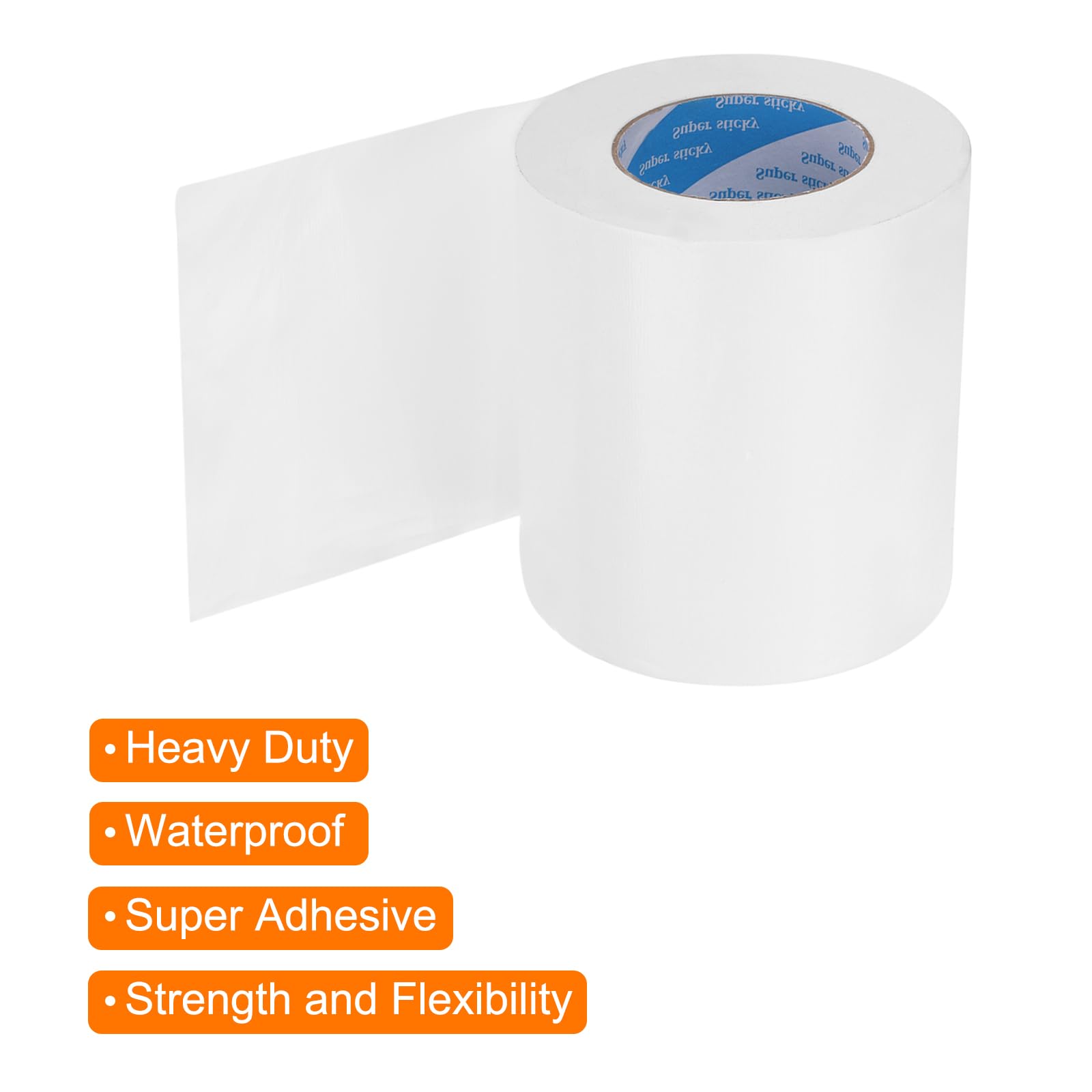QUARKZMAN Cinta Adhesiva Resistente, 15 Cm X 50 M Impermeable Flexible Fuerte Adhesión Se Puede Rasgar Con La Mano Cintas Adhesivas Para Manualidades DIY Reparaciones Blancas