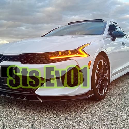 STSEV01 Front Bumper Lip Splitter Spoiler Compatible with KIA K5 EX/LX/LXS/GT 2021-2026 - Kia K5 GT/GT-Line 2025 2026, 3pcs Air Dam Chin Body Kit Underbody Lip Accessories (Gloss Black) - Image 4