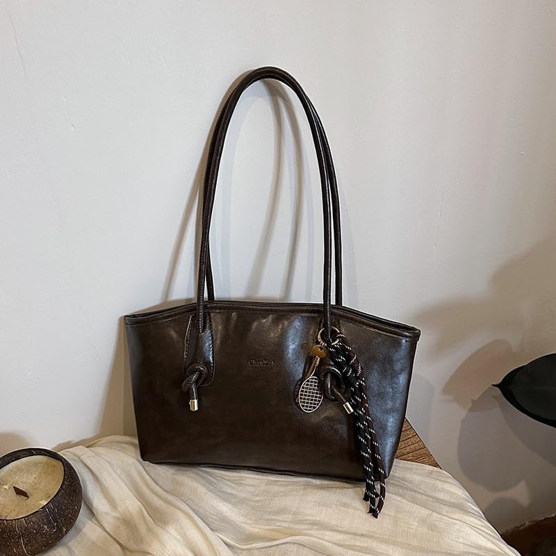 Bolso tote retro grande para mujer fabricado en PU resistente de moda actual 5