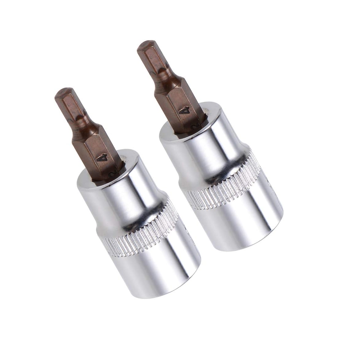 TA-VIGOR 2Pcs Hex Bit Socket, 3/8" Drive x H4 (4mm) Allen Key Socket, Premium S2 Steel Bits, Hex Bit with 48mm Length for Ratchet Wrench, Torque Wrench, Slide Bar, Impact Power Drills — image 1