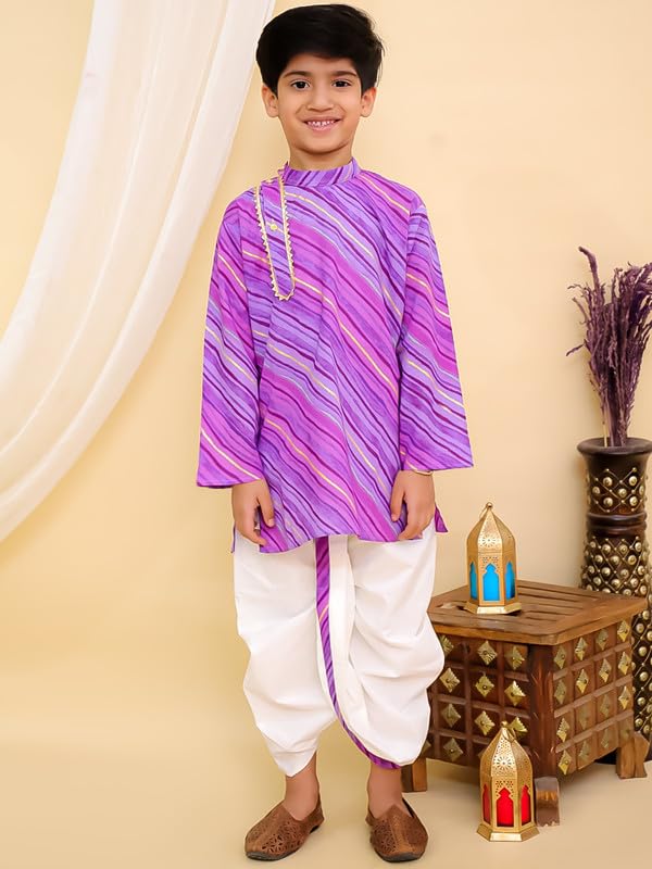 Image of superminis Boys Cotton Solid Jacket, Kurta Dhoti Set