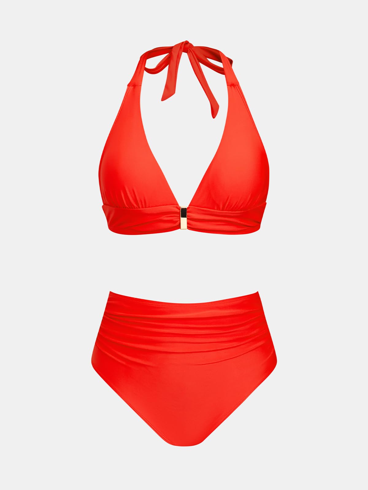 CUPSHE Ensemble bikini sexy triangle dos nu deux pièces pour femme Coupe haute Maillot de bain coquin à nouer sur le côté