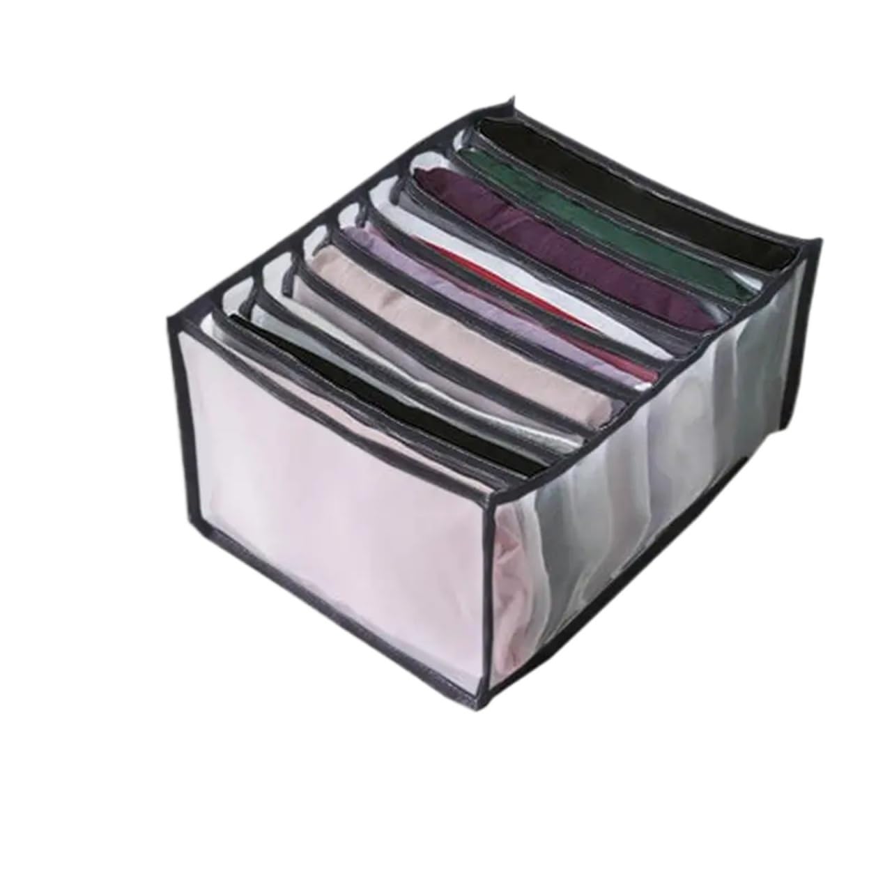 BAYNOPURIN Sock Storage Box Jeans Storage Box Closet Wardrobe Clothes Compartment Boxes Drawer Socks Separation Organizer Pants(Black 9grids)