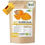 EWL Naturprodukte Kurkuma Pulver BIO, 900g Kurkuma Bio Pulver fein gemahlen...