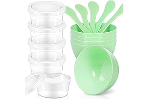 5pcs 4.5oz Plastic Boxes, 5pcs Mixing Bowls, 5pcs Mixing Spoons for lip gloss making
