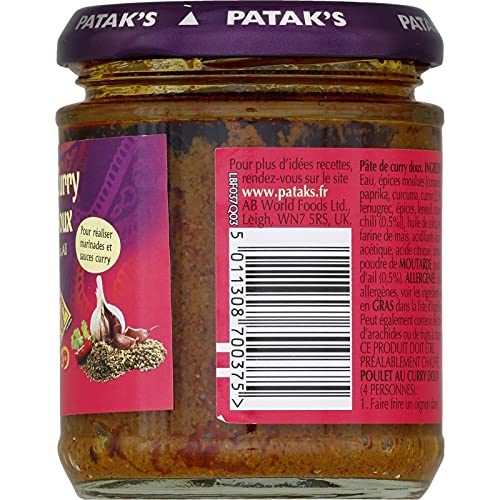 PATAKS - Pate Curry Doux 165G - Lot De 4 - Livraison Gratuite